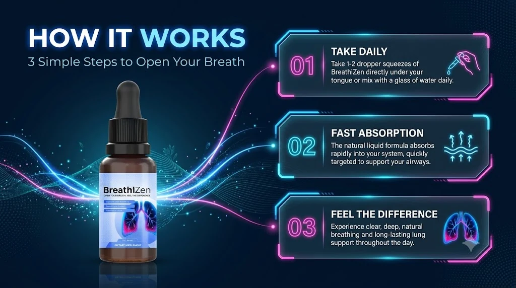 Seller's how it works graphic: take daily, fast absorption, feel the difference